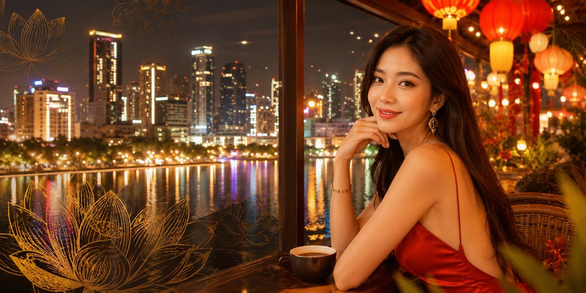 Người dùng tại Hà Nội xem thông tin điều khoản trên điện thoại khi uống cà phê