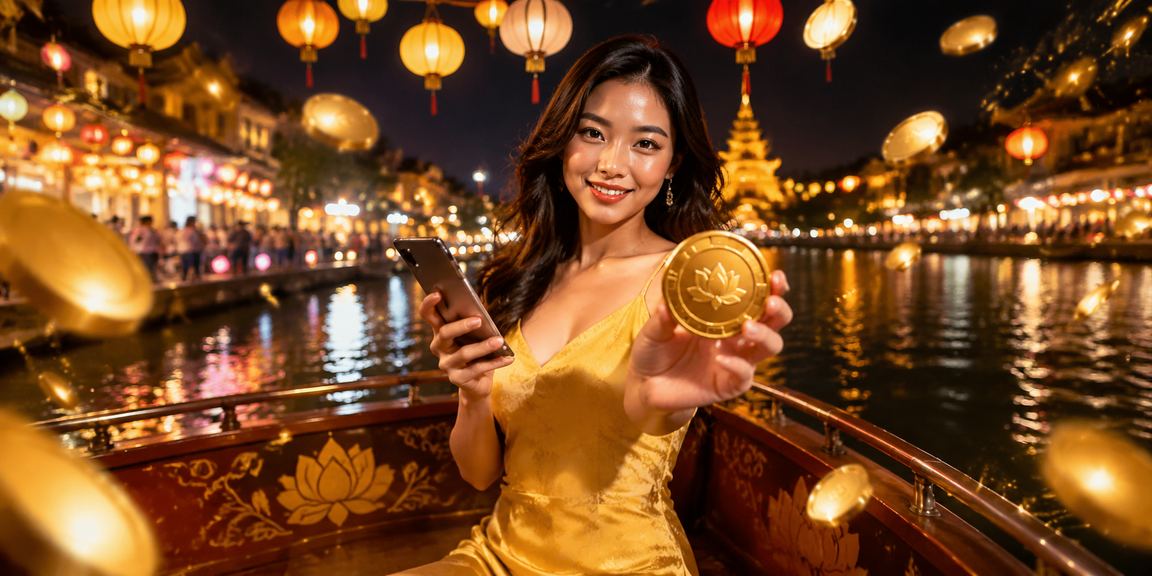 Người chơi trải nghiệm nền tảng ss1 trên điện thoại tại chợ đêm Huế
